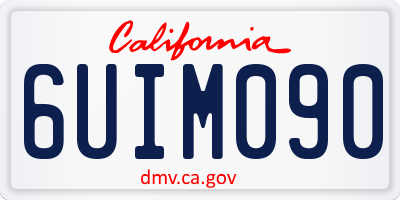CA license plate 6UIM090