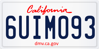 CA license plate 6UIM093
