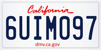 CA license plate 6UIM097