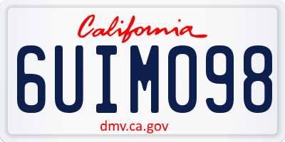 CA license plate 6UIM098