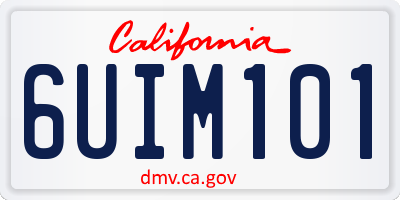 CA license plate 6UIM101