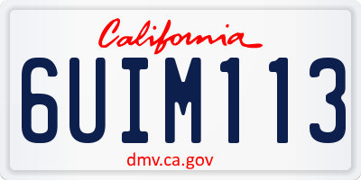 CA license plate 6UIM113