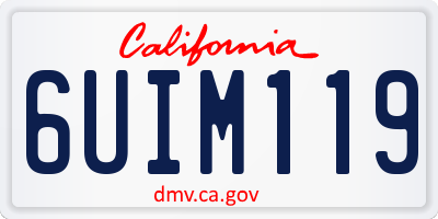 CA license plate 6UIM119