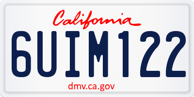 CA license plate 6UIM122