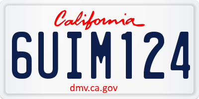 CA license plate 6UIM124