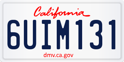 CA license plate 6UIM131