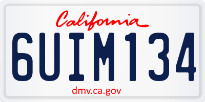 CA license plate 6UIM134