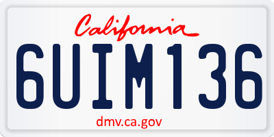 CA license plate 6UIM136