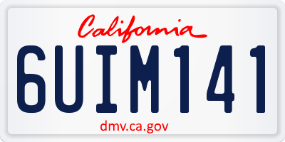 CA license plate 6UIM141