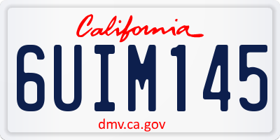 CA license plate 6UIM145