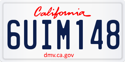 CA license plate 6UIM148