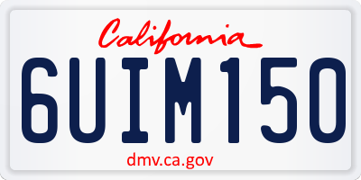 CA license plate 6UIM150