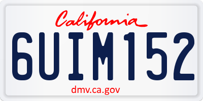 CA license plate 6UIM152