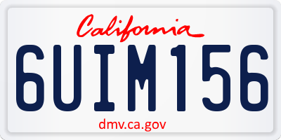 CA license plate 6UIM156