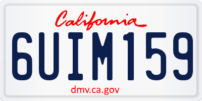 CA license plate 6UIM159