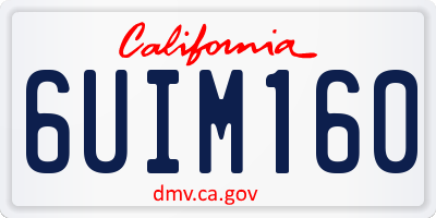CA license plate 6UIM160