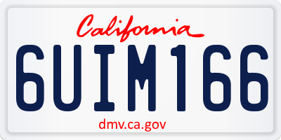 CA license plate 6UIM166