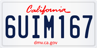 CA license plate 6UIM167