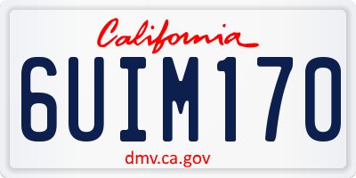 CA license plate 6UIM170