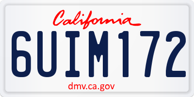 CA license plate 6UIM172