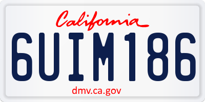 CA license plate 6UIM186