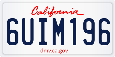 CA license plate 6UIM196
