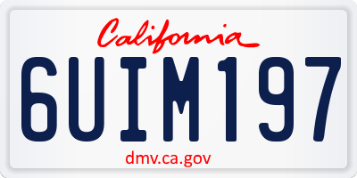 CA license plate 6UIM197