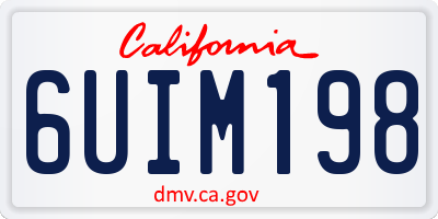 CA license plate 6UIM198