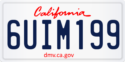 CA license plate 6UIM199