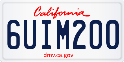 CA license plate 6UIM200