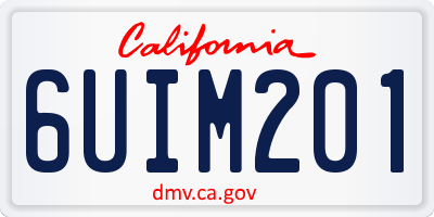 CA license plate 6UIM201