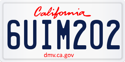 CA license plate 6UIM202