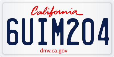 CA license plate 6UIM204