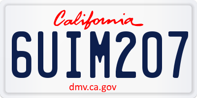 CA license plate 6UIM207