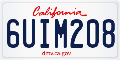 CA license plate 6UIM208