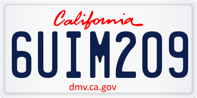CA license plate 6UIM209