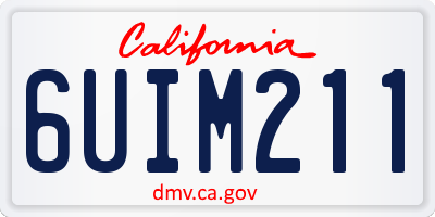 CA license plate 6UIM211
