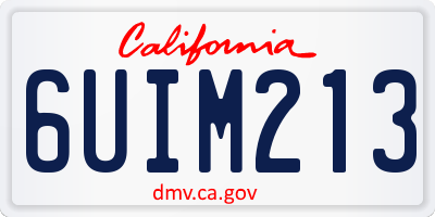 CA license plate 6UIM213