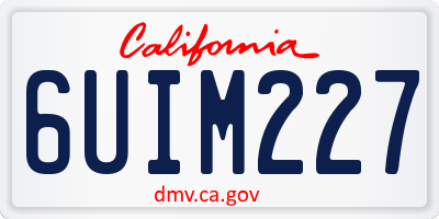 CA license plate 6UIM227