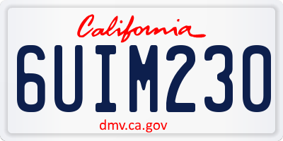 CA license plate 6UIM230