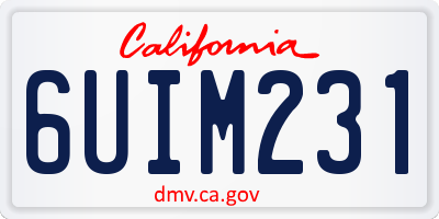 CA license plate 6UIM231