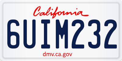 CA license plate 6UIM232
