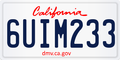 CA license plate 6UIM233