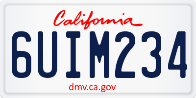 CA license plate 6UIM234