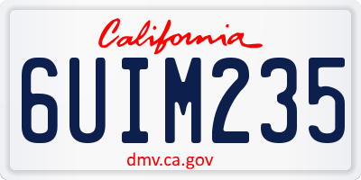 CA license plate 6UIM235