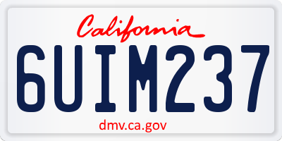 CA license plate 6UIM237