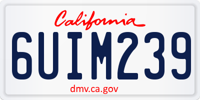 CA license plate 6UIM239
