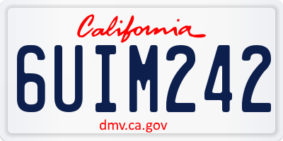 CA license plate 6UIM242