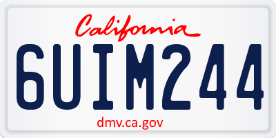 CA license plate 6UIM244