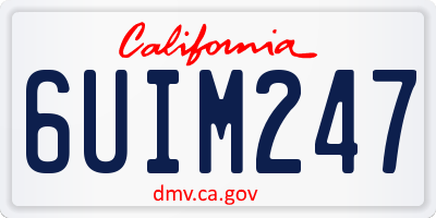 CA license plate 6UIM247